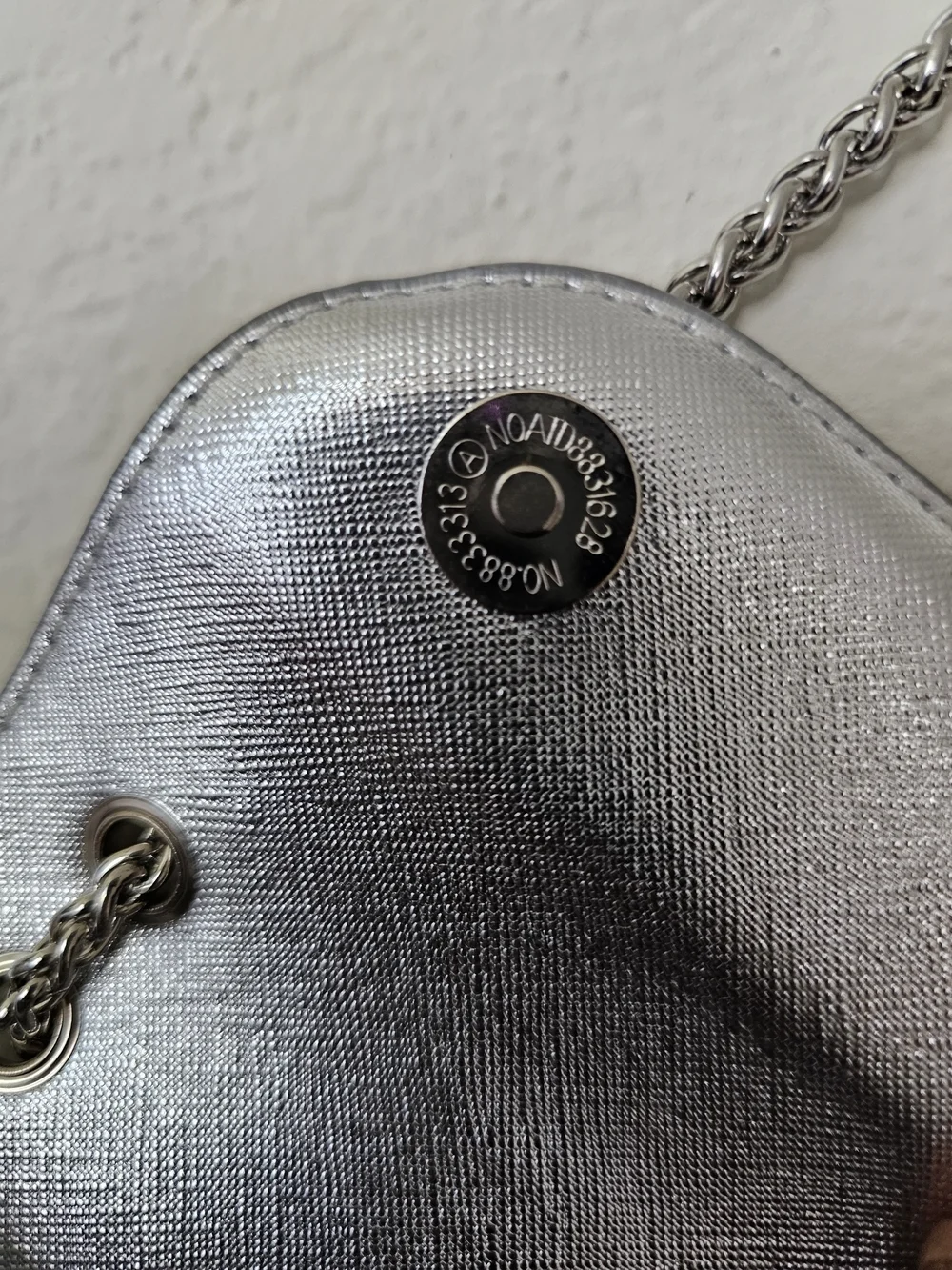 Rhinestone Embellished Silver Evening Clutch with Chain